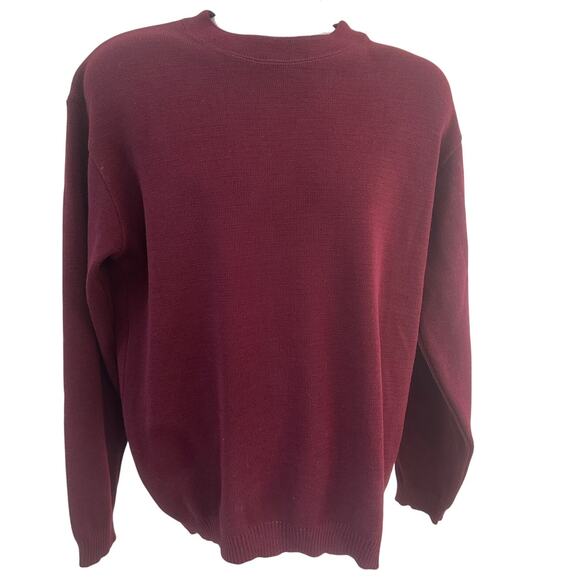 C.C. FILSON Men's L Burgundy 100% Virgin Wool Crew Pullover Sweater-NEW w/Tag - Picture 1 of 10